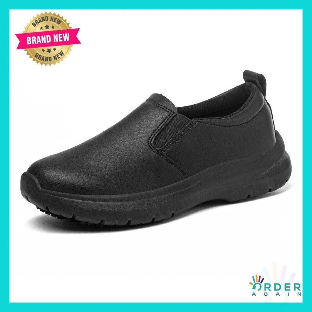 Leather Slip Resistant Work Shoes Women Professional Comfortable Slip On